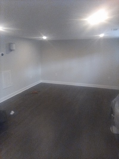 Sheetrock repair an painting a basement transformed into a beautiful bedroom done by yours truly