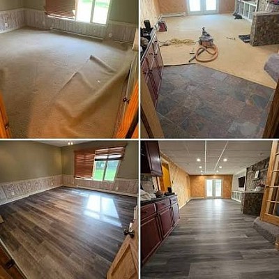FLOORING INSTALLATION RUG REMOVED AN FLOORING INSTALLATION BEFORE & AFTER